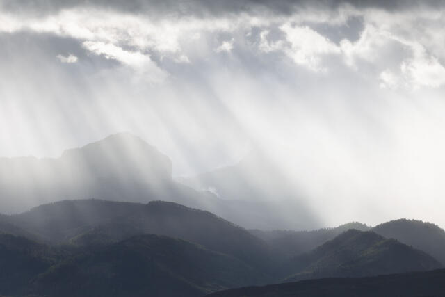 Sunbeams Over Courthouse Mountain